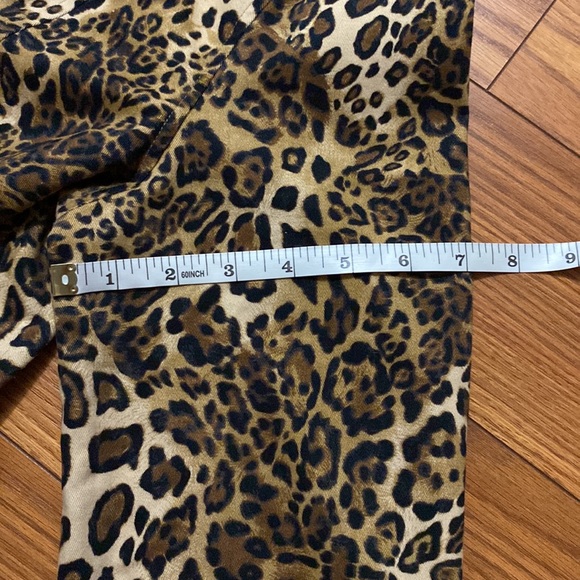 🌹ANIMALPRINT belted blazer / jacket button down lapel collar pockets 💯cotton L - Picture 14 of 14